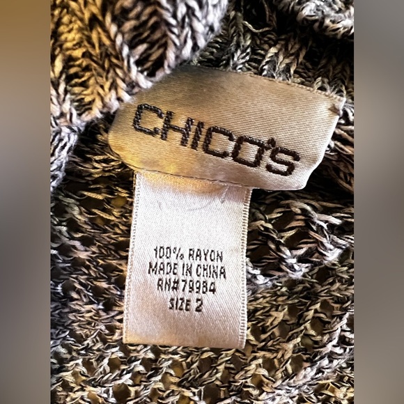 Chicos Black& White knitting Sweater/ Cardigan open Asymmetric plus Size 2 - Picture 5 of 16
